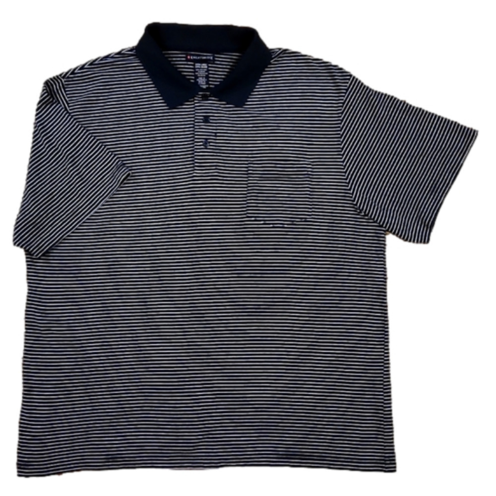 KNIGHTSBRIDGE Navy Blue & White Stripes Polo Shirt